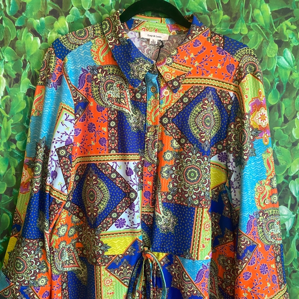 Zoey & Leelo - NWT Colorful Patterned Dress - Picture 3 of 7